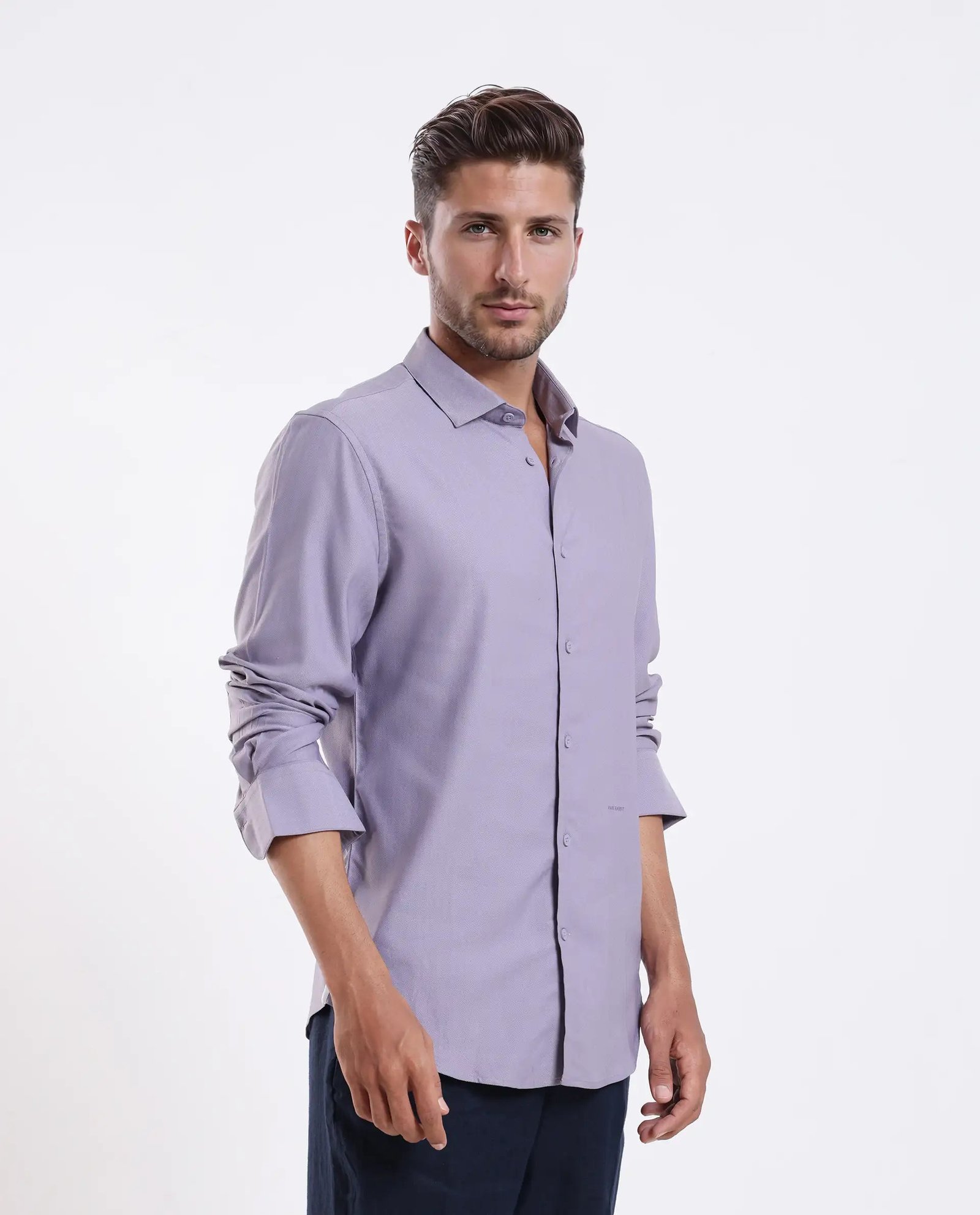 Rare Rabbit Men's Mero-25 Light Purple Viscose Striped Print Regular Fit Full Sleeve Collared Shirt - Image 5