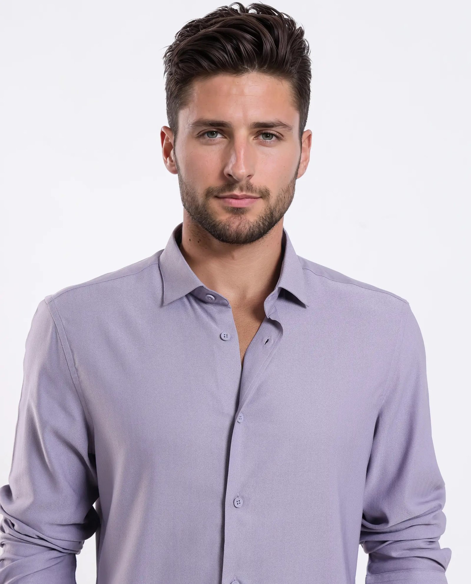 Rare Rabbit Men's Mero-25 Light Purple Viscose Striped Print Regular Fit Full Sleeve Collared Shirt - Image 7